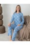 0440 Women's Suede Long Sleeve Pajama Set