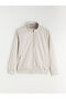 Beige Standard Fit Stand Collar Men's Coat - 6
