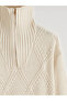 Nevavm Women's Polo Collar Diamond Patterned Knitwear Tunic with a Difference - 6