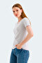 Vivek Women's V-Neck Stone Gray T-Shirt - 5