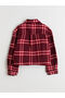 Two Mt Shop Quality Lcw Kids Burgundy Polyviscon Plaid Loose & Baggy Girls' Shirt - 3