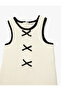 Sleeveless Crew Neck Tweed Gilet Dress with Bow Detail - 3