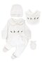 Baby Girl Ecru Scallop Collar Daisy Embroidered 5-Piece Hospital Discharge Set