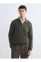 Lcw Vision Polo Neck Half Zip Men's Knitwear Sweater