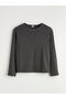 Gray Crew Neck T-Shirt with Stones for Girls - 2