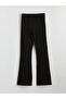Black Extra Slim Fit Flared Women's Pants - 5