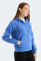 Milio I Women's Zippered Hooded Pocket Indigo Sweatshirt - 6