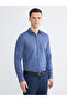 قميص رجالي من NEVAVM بتصميم Slim Fit من قماش دوبي منقوش