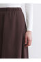 Brown Elastic Waist Poplin Flared Skirt - 3