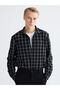 Lcw Vision Black Regular Fit Long Sleeve Plaid Dobby Men's Shirt