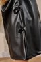 Girl's Baby Collar Shirt Leather Look Dress Black - 5