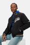 Crocker Black Printed Embroidered Loose Fit Men's College Coat - 6