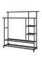 Large Capacity Rolling Garment Rack, Metal Clothes Rail with Shelves and Caster Wheels, Practical Wa - 2