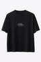 100% Cotton Black Printed Short Sleeve Crew Neck Women's T-Shirt - 3