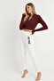 Women's Burgundy Ribbed Knit Short Jacket Ey1057 - 3