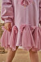 Girl's Dress Oversize Tulle Detailed Printed Lilac - 5