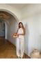 Premium 100% Cotton Linen Rose-Detail Blouse-Linen Loose Pants 2-Piece Set - 3