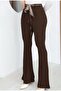 Women's Brown Stylish Belted Trousers - 6