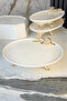 4-Piece Porcelain Presentation Set with Footed Detail & Luxury Footed Bowl, Boat-Shaped and Round Plate - 7