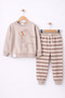 Boy's at Printed Striped Top and Bottom 2-Piece Tracksuit Set 2Iplik Transitional 1-2-3-4 Years Old - 4