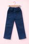Girls' Jeans with Bow Embroidery and Elastic Waist - 3