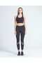 Black Sports Leggings with Tulle Detail - High Waist Leggings - Sports Leggings Pants - 2