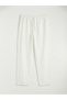 Ecru Comfortable Fit Linen Look Men's Trousers - 5
