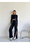 Side Zippered High Waist Full Fit Loose Leg Jeans - 3