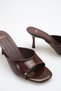 Women's High-Heel Sandals Dark Brown Patent Leather - 5