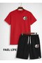 Women's Loose Fit Shorts and T-Shirt Colorful Panda Printed Set