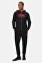 Grayton Black Hooded Zipper Embroidered Standard Men's Cardigan - 4