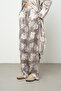 Women's Geometric Block Patterned Silky Satin Look Palazzo Trousers - 2