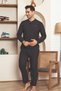 Men's Tracksuit Pajama Set - Smoked Winter Fleece-Lined Thessaloniki Fabric 1220Uk - 3