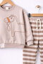 Boy's at Printed Striped Top and Bottom 2-Piece Tracksuit Set 2Iplik Transitional 1-2-3-4 Years Old - 5