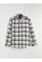 Giyçık Store Ecru Regular Fit Plaid Men's Gabardine Shirt - 5