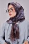 Coffee tulip pattern silk cotton scarf - 2