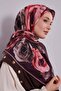 وشاح من القطن بنمط الزهور الحمراء