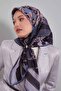 وشاح من القطن الحريري بنمط الخرز الأزرق من الدنيم - 3
