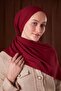 Vişne Düz Luna Cotton Shawl - 4