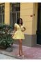 Women's Yellow Balloon Sleeve Waist-Sitting Mini Dress Yel221655 - 5