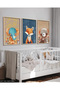 Animal Themed Children's Room 3 Piece Wooden Framed Painting Act - 2