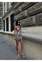 Women's Silver Chest-Cut-Out One-Sleeve Sequined Mini Dress Yel221587 - 3