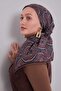 وشاح من الحرير والقطن بنمط القرميد الأخضر الزيتي - 3