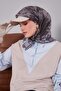 وشاح حرير قطني بنمط مختلط باللون الكاكي