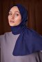 Navy Blue Plain Luna Cotton Shawl - 3