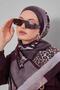 وشاح قطني ناعم بنمط جلد الفهد ذو حافة بلون البرقوق