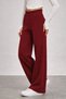 Burgundy High Waist Wide Leg Knitwear Trousers - 4