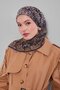 Mustard Mixed Leopard Pattern Silk Coton Scarf