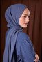 Denim Blue Plain Luna Cotton Shawl - 4
