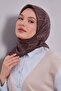وشاح من القطن الحريري بنمط البلاط البني - 3
